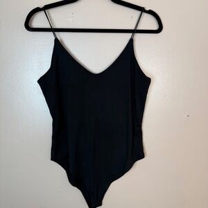 Gaze Black Spaghetti Strap V Neck Bodysuit‎ Size M Women